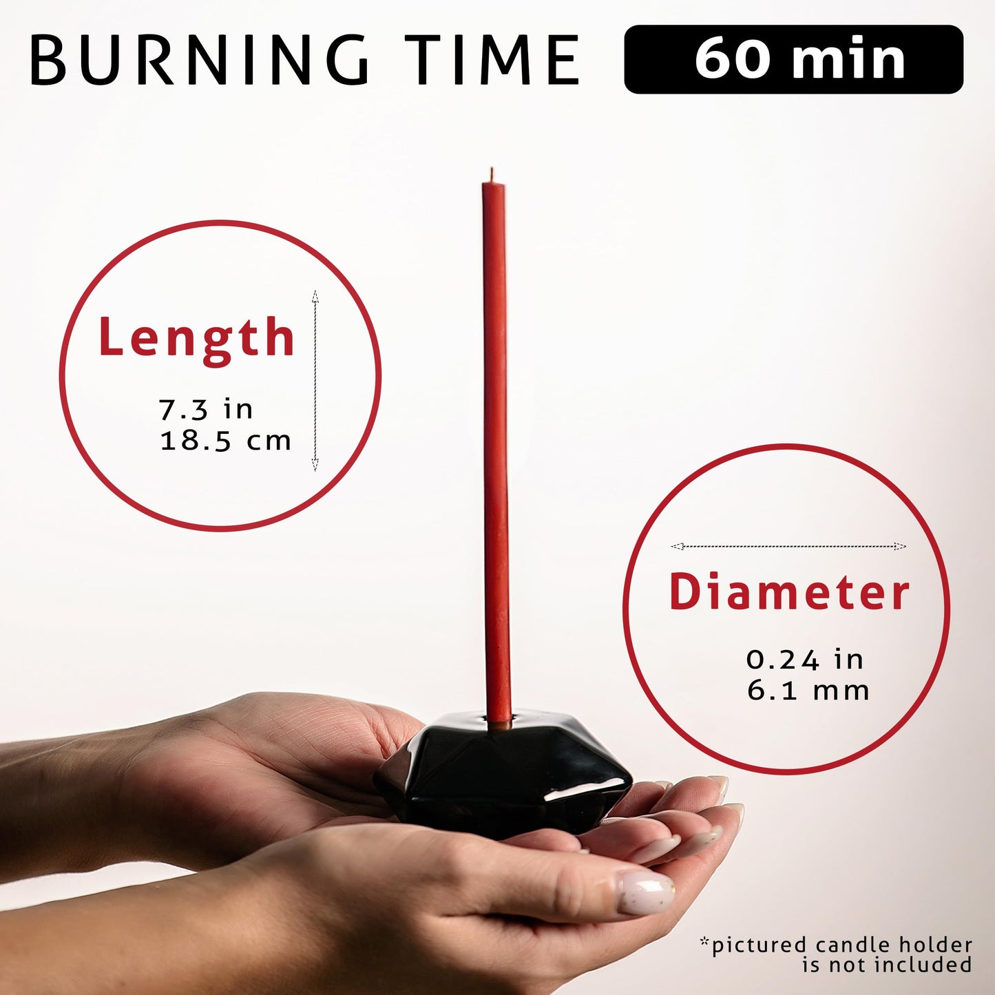 Danilovo Thin Taper Beeswax Candles - No-Drip, Smoke-Less, Tall, Decorative, Honey Scented Candles Ideal for Church Prayer, Rituals, Decor or Birthday – 7.3”x0.24” (Red, 100pcs)