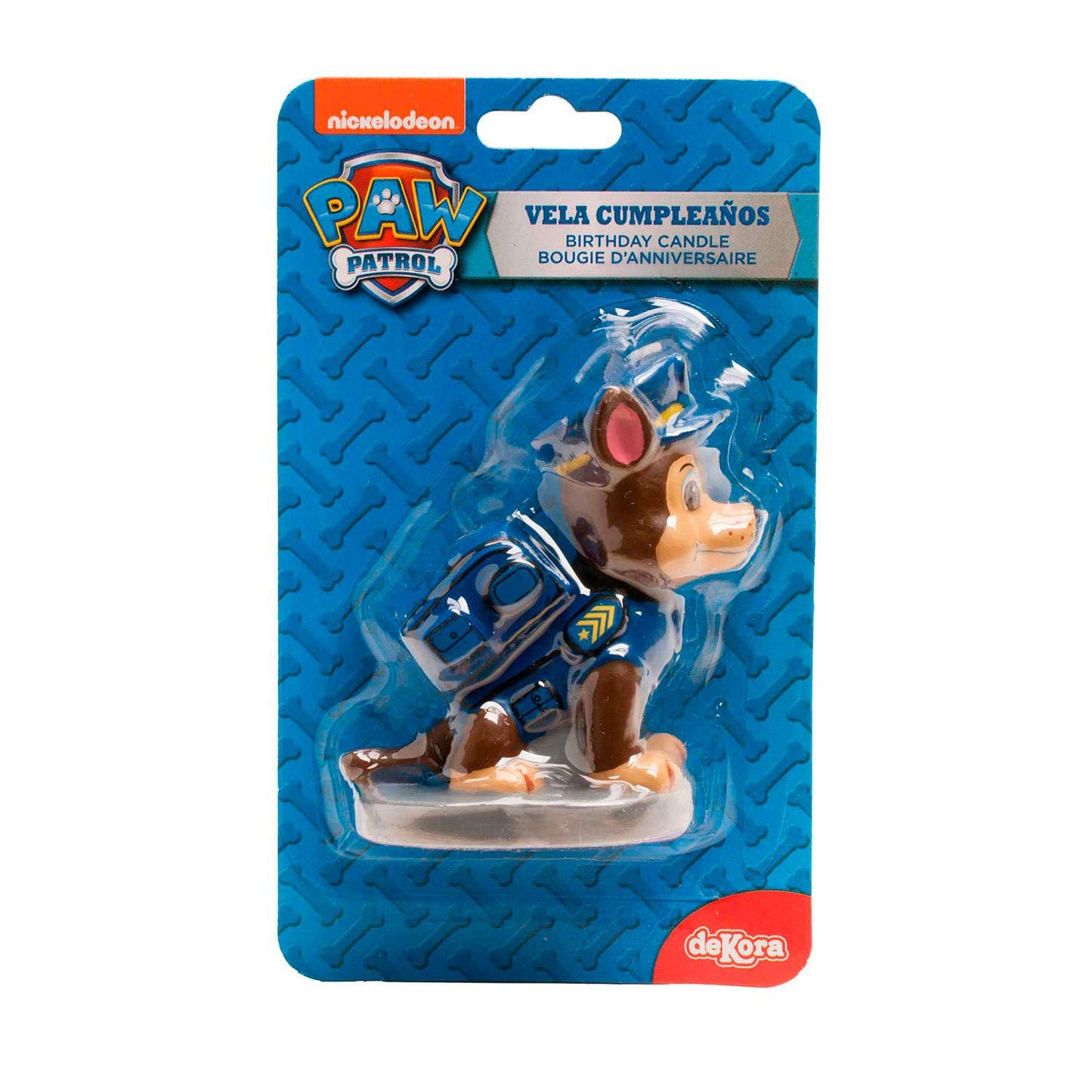 Dekora - 346170 PAT PATROUILLE Candle Figurine 3D Blue Wax 9 x 5 x 15 cm