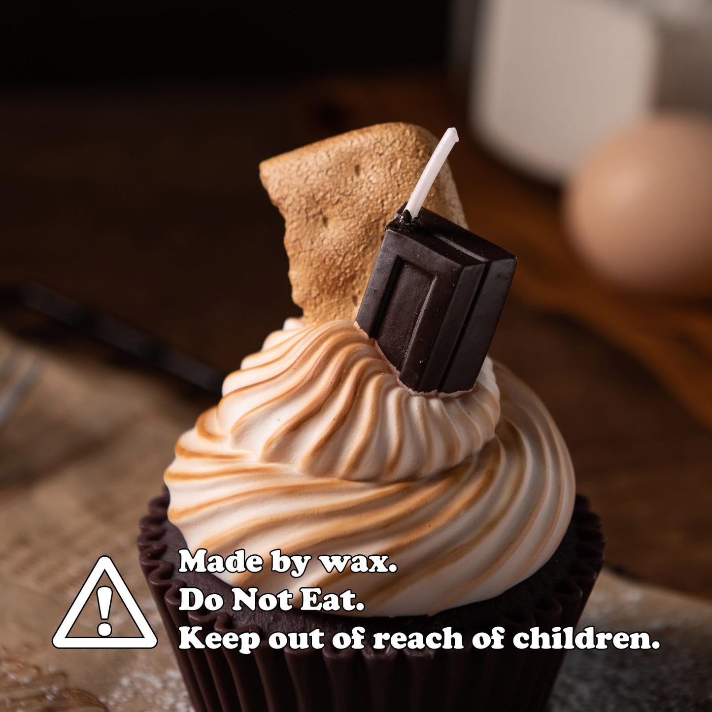Realistic Dessert Roasted Marshmallow Cupcake Scented Vegetable Wax Candle