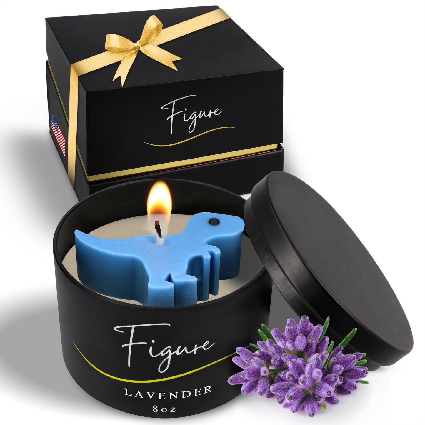 Dinosaur Candle – Soy & Beeswax Blend with Lavender Essential Oil | Calming Candle New Mom Gift, Nursery Decor, Baby Showers | Helps Relax & Sleep | Cute Dino Gift, Clean Burn, Made in USA