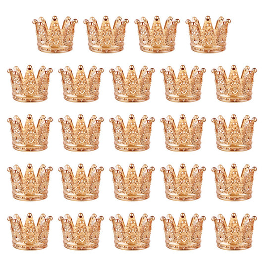 BTGLLAS Set of 24 Crown Glass Tealight Candle Holder,Votive Candle Holders for Wedding, Party, Home Decoration, Jewelry Storage Tray,2 Colors Choose (Amber-24pcs)