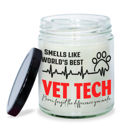 MEDROC Funny Veterinary Medicine Gifts - 9oz Vanilla Candle, Vet Gifts for Women Men, Vet Tech Week Gifts for Technician Animals Care Tech Gift Bulk