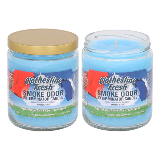 Smoke Odor Exterminator 13oz Jar Candles (Clothesline Fresh, 2)