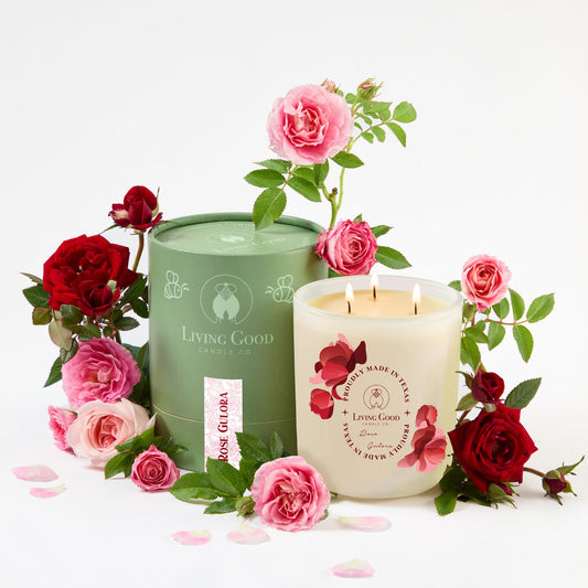 Rose Gulora - Turkish Rose Pure Beeswax Candle - 90+ Hours Long Burning Classically Designed Non-Toxic Scented Candles for Home Decor and Aromatherapy to Stress & Anxiety Relief 15 OZ