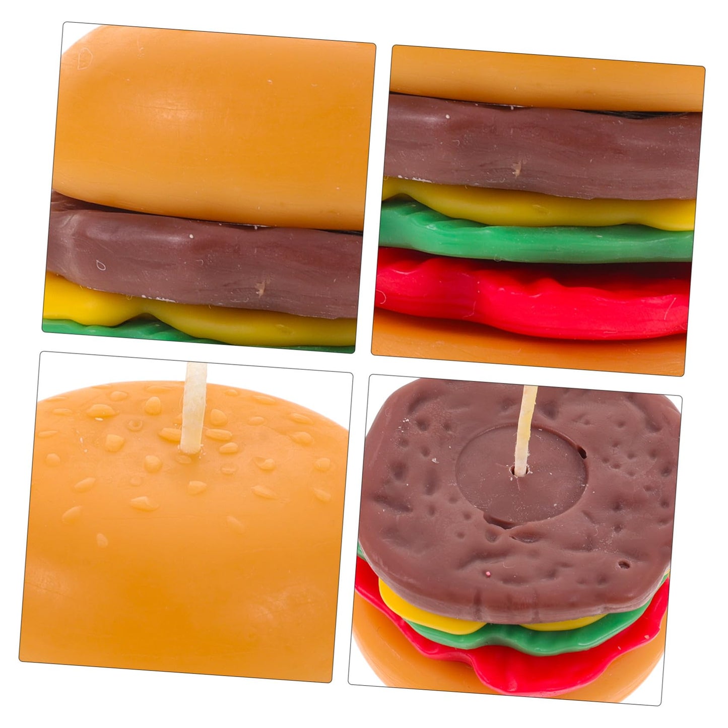 JHKNNK Burger Shaped Scented Candle Mini Paraffin Wax Tealight Candle Decorative for Home Décor and Birthday