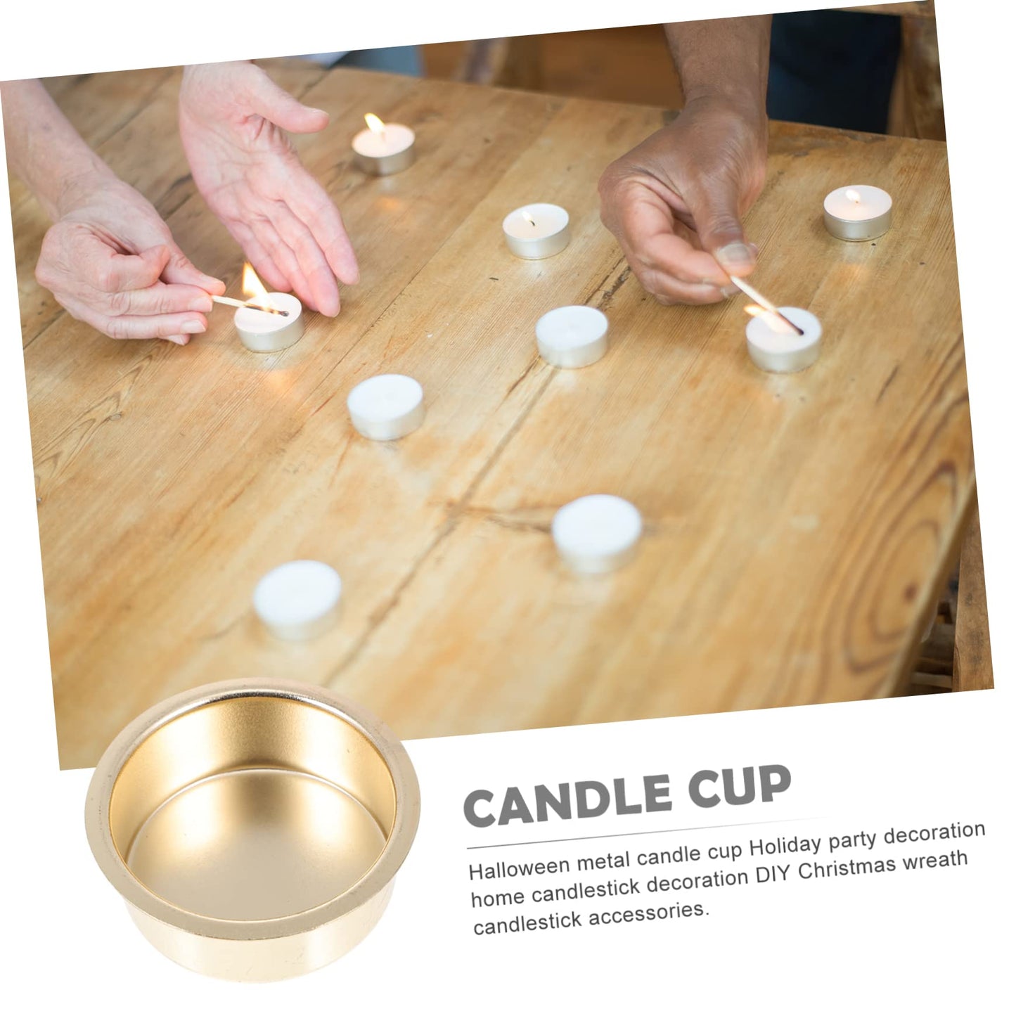 Artibetter 16 Pcs Metal Candle Cup Aluminum Tin Jars Christmas Party Centerpiece Light Candle Tin Tins Halloween Party Supplies Decoration Holders Travel Iron Household