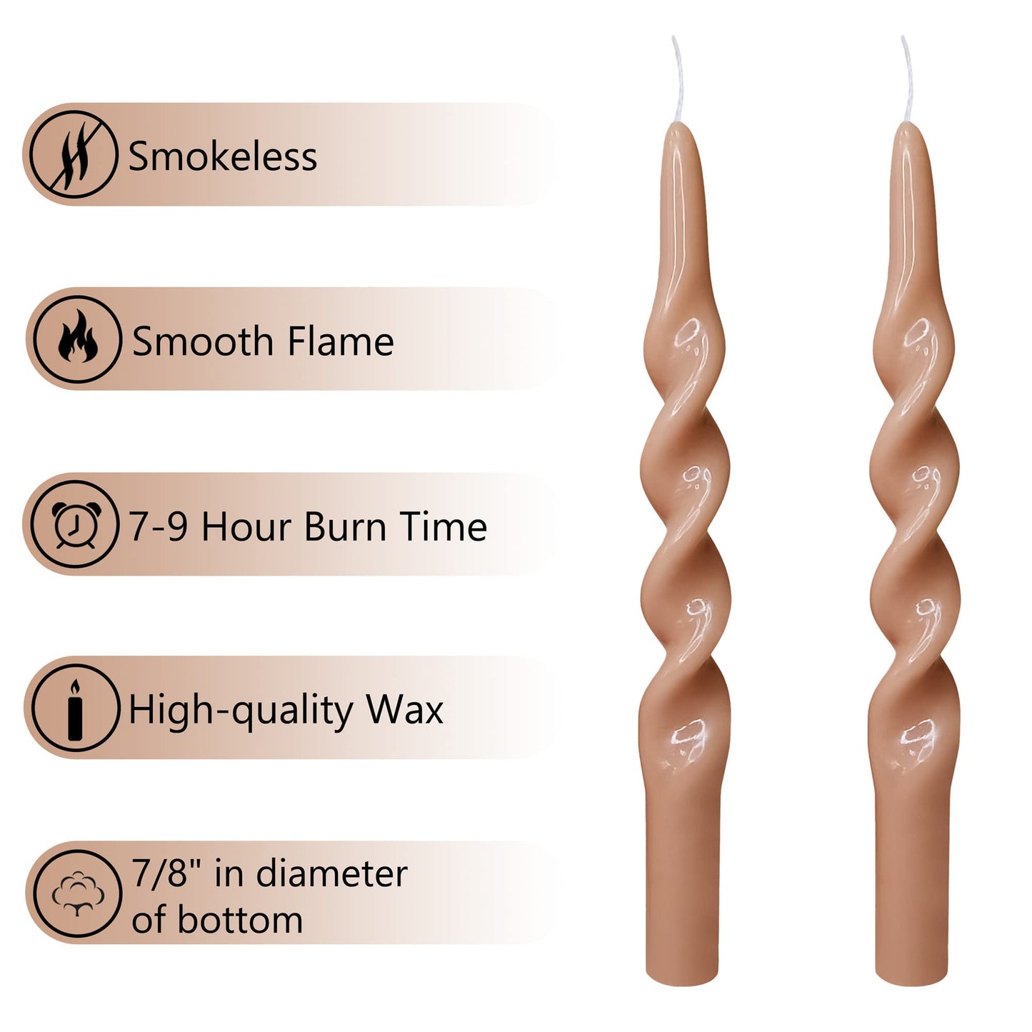 Spiral Taper Candles Taper Candlesticks - 6pcs Gedengni Candle Stick Unscented Wax Candles Elegant Design for Home Décor Weddings Festive Seasons Holiday