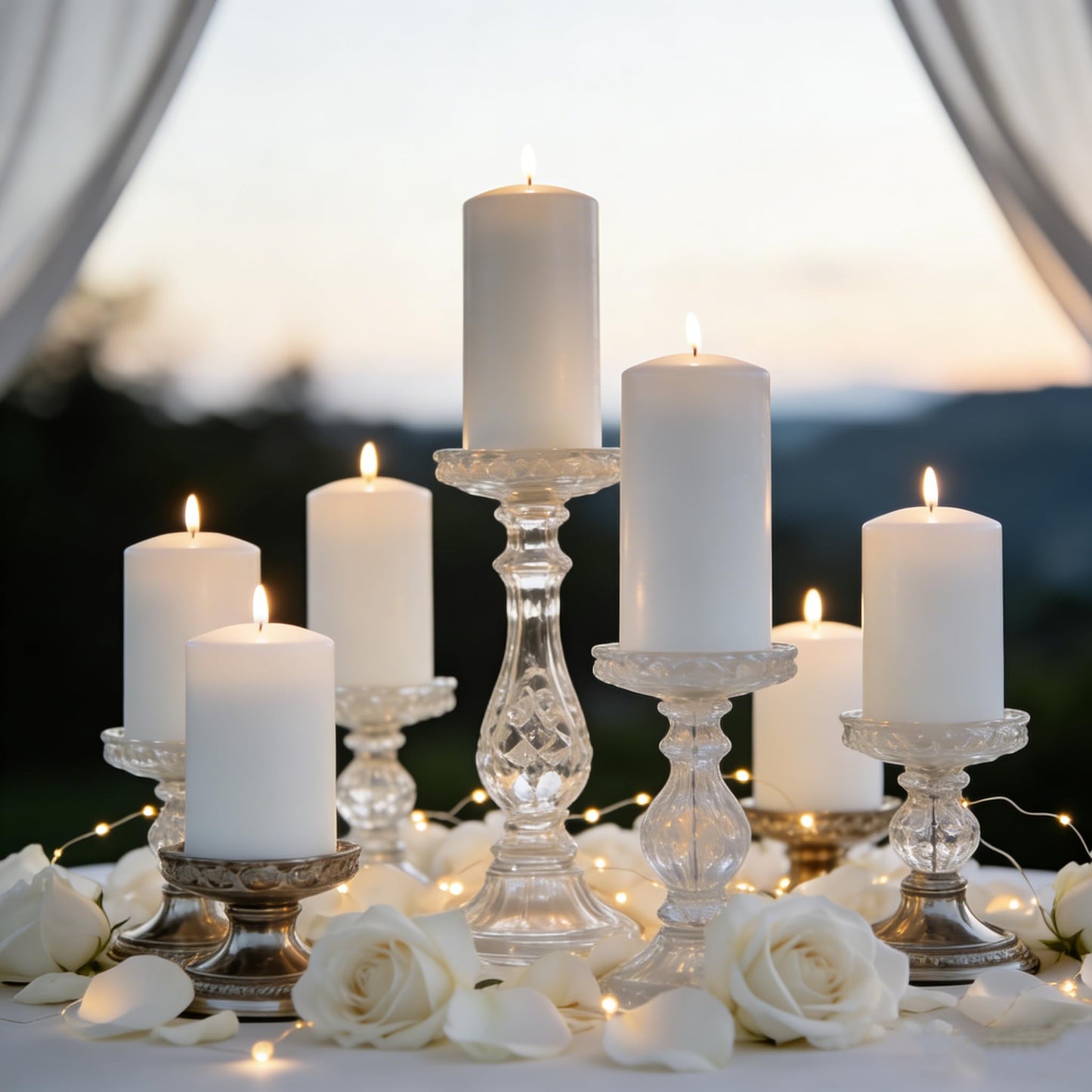 Trxvxo 12 Pcs White Pillar Candles Bulk Set, 3 Different Lengths 3 x 3/6/8 Inch (4 Each), Dripless Unscented Smokeless,Hurricane Candles,Gives You a Better Atmosphere When Organizing an Event Party.