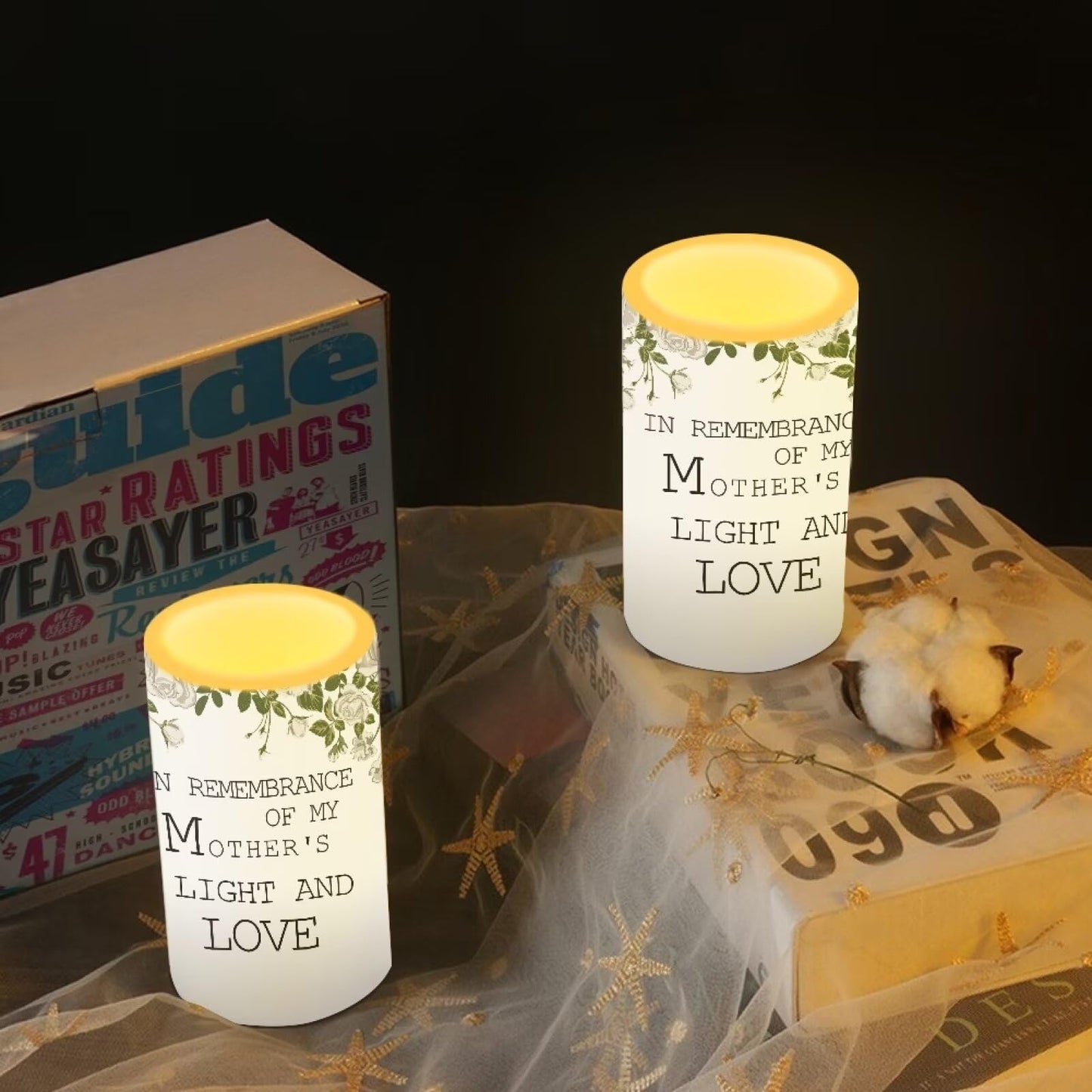 Luarisgur Mother Love Flameless Candles Mothers Day Candles Battery Operated Candles with Remote Control Color Changing LED Pillar Candles for Dining Room Bedroom Home