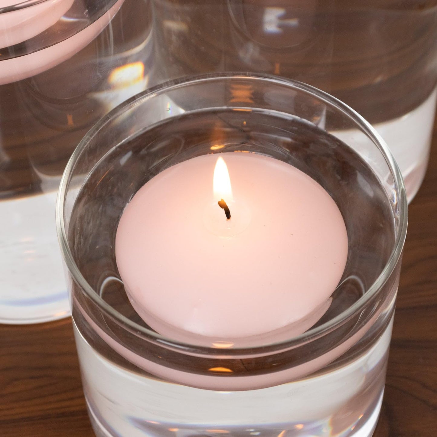 Efavormart 12 Pack 3" Blush Unscented Floating Candles, Long Burn Dripless Wax Discs with Cotton Wick for Cylinder Vases and Wedding Centerpieces