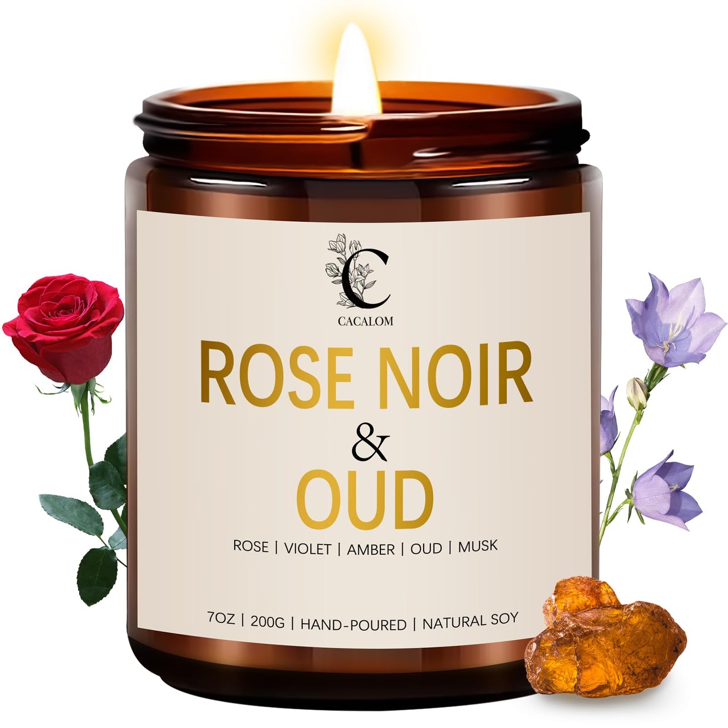 Rose Scented Candles for Women, Stress Relifef Aromatherapy Spa Candle Soy Wax Long Lasting Bath Relaxing Candles