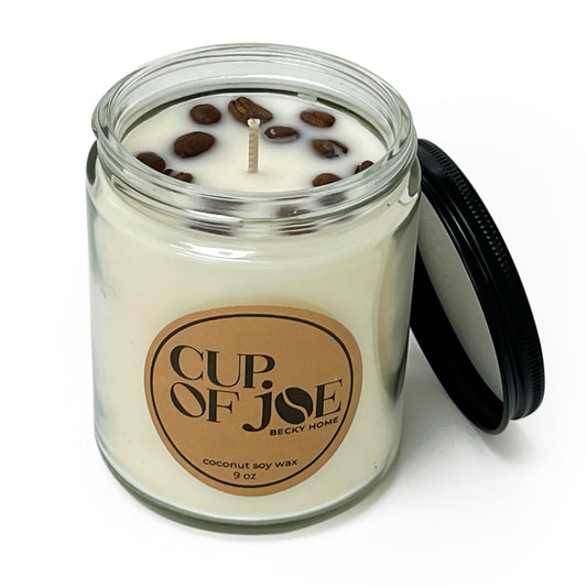 Becky Home 9 oz Coffee Scented Candle, Fresh Espresso Candle, Macchiato Coffee Candles, Large Jar Candles for Women, Gift for Men and Women, Clear Glass