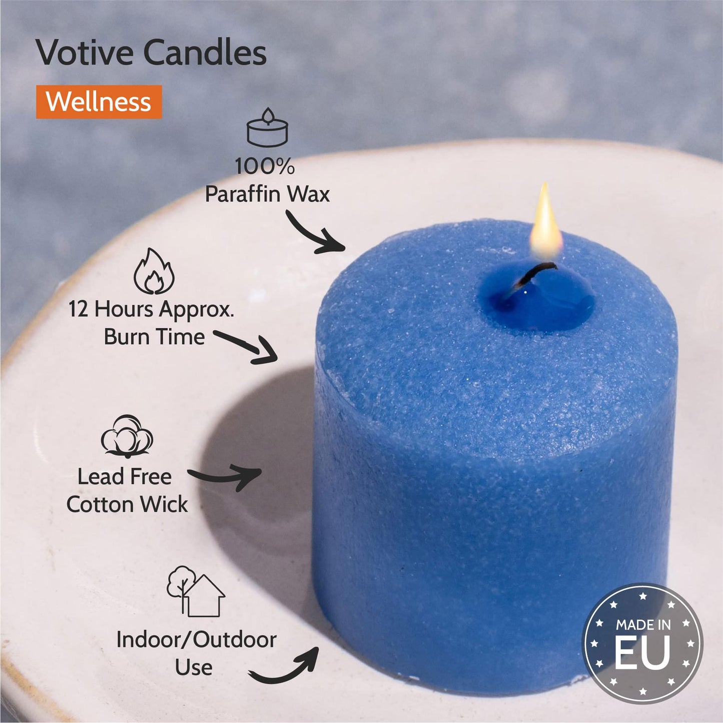 HYOOLA Scented Votive Candles - Wellness Votive Candles -12 Hour Burn Time - 9 Pack - European Made