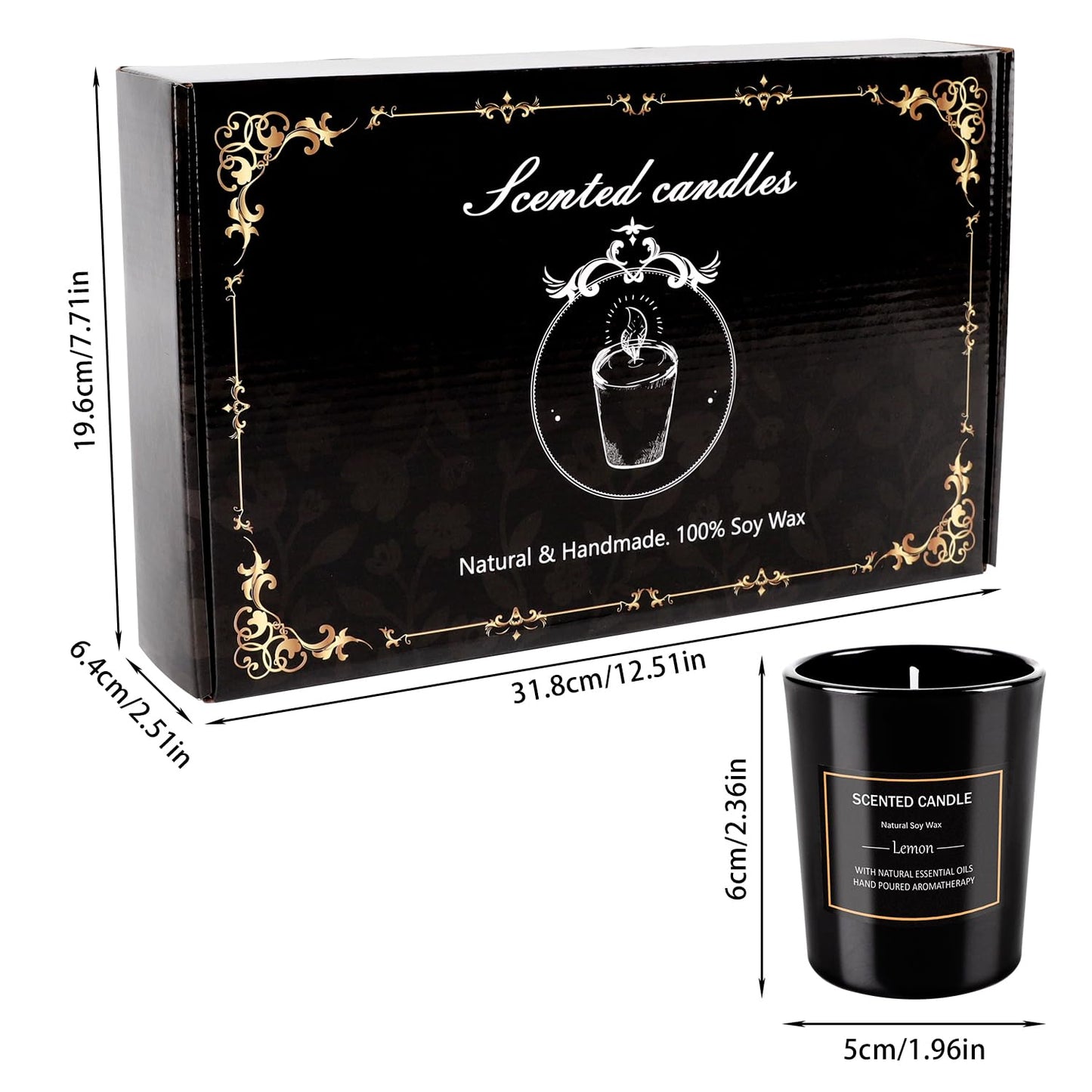 12 Pack Scented Black Candles Gift Set for Dad, Soy Wax Aromatherapy Candles for Home, 12 Masculine Fragrances, Gift from Daughter/Son for June Holiday, Stress Relief & Relaxation for Men