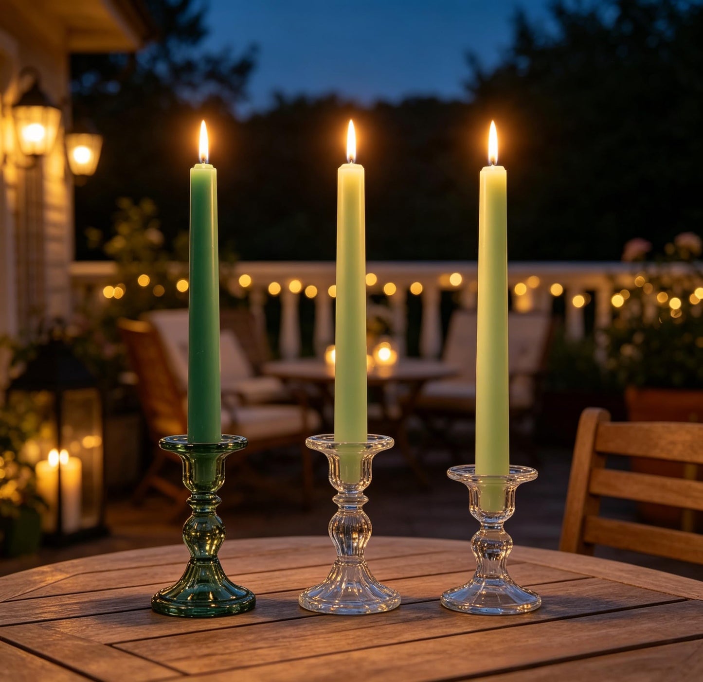 12-Pack Gradient Green Taper Candles, 10 Inch Unscented Dripless Candlesticks, Long-Lasting Burn Time of 6-7 Hours, Perfect for Home Décor Spring St. Patrick's Day