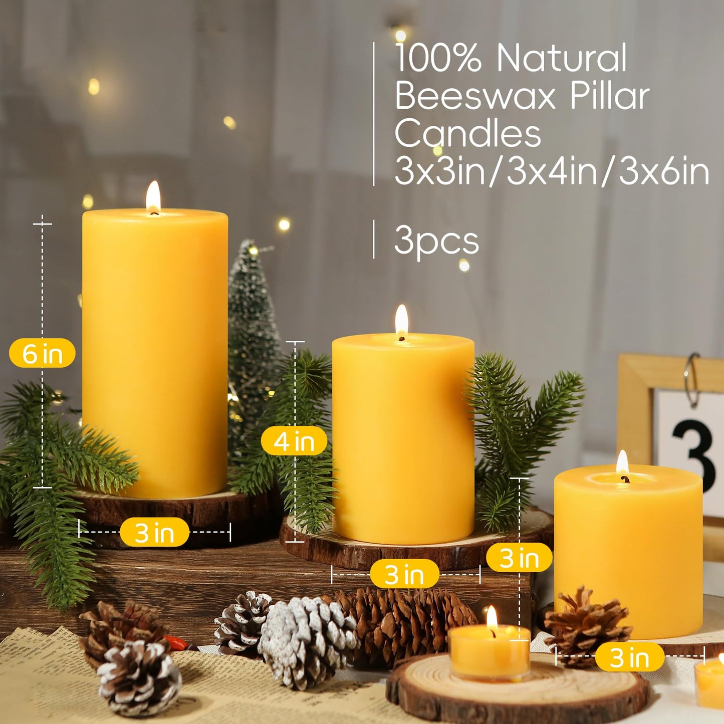 Beeswax Pillar Candles and Taper Candles and tealights Candles
