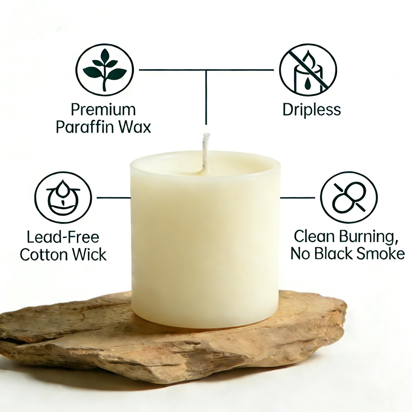Trxvxo 12 Pcs Ivory Pillar Candles Bulk Set, 3 Different Lengths 3 x 3/6/8 Inch (4 Each), Dripless Unscented Smokeless,Hurricane Candles,Gives You a Better Atmosphere When Organizing an Event Party.