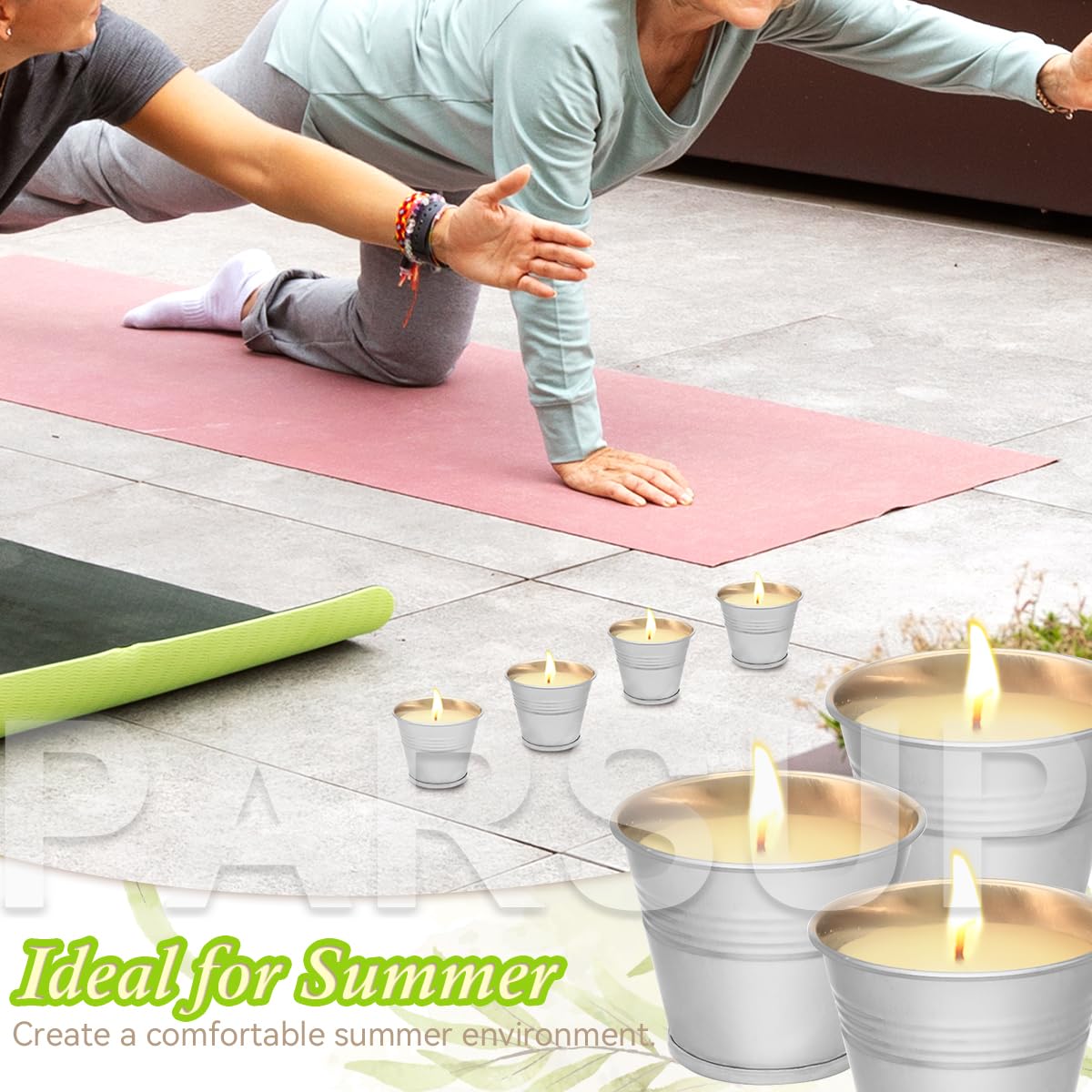 12PCS Citronella Candles - Garden Citronella Scented Candles Outdoors, 120-180 Hours Burning, Natural Soy Wax, Portable Jar Candle Gift Sets for Home Patio Yard Indoors, Balcony, Camping