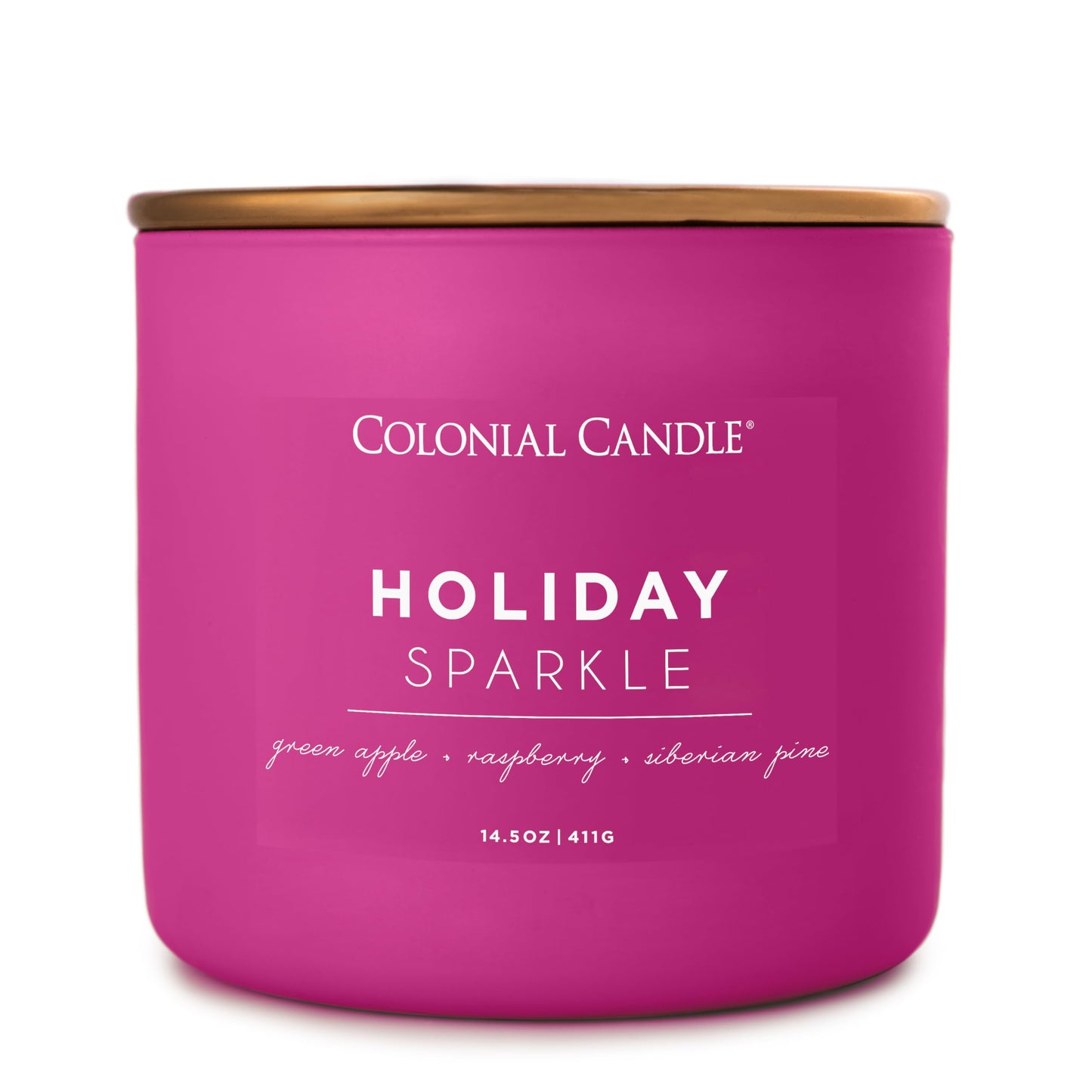 Colonial Candle Holiday Sparkle Scented Jar Candle, Pop of Color Collection, 3 Wick, Purple, 14.5 oz - Up to 60 Hours Burn