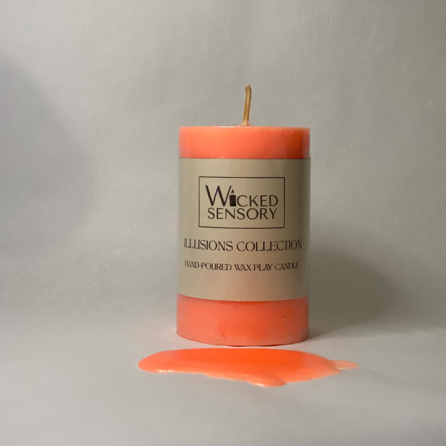 Premium UV Wax Play Candle - Unscented Body Safe Wax Blend for Sensory Play, Comfortable Heat Sensation - Perfect for Couples & Beginners (UV Orange)