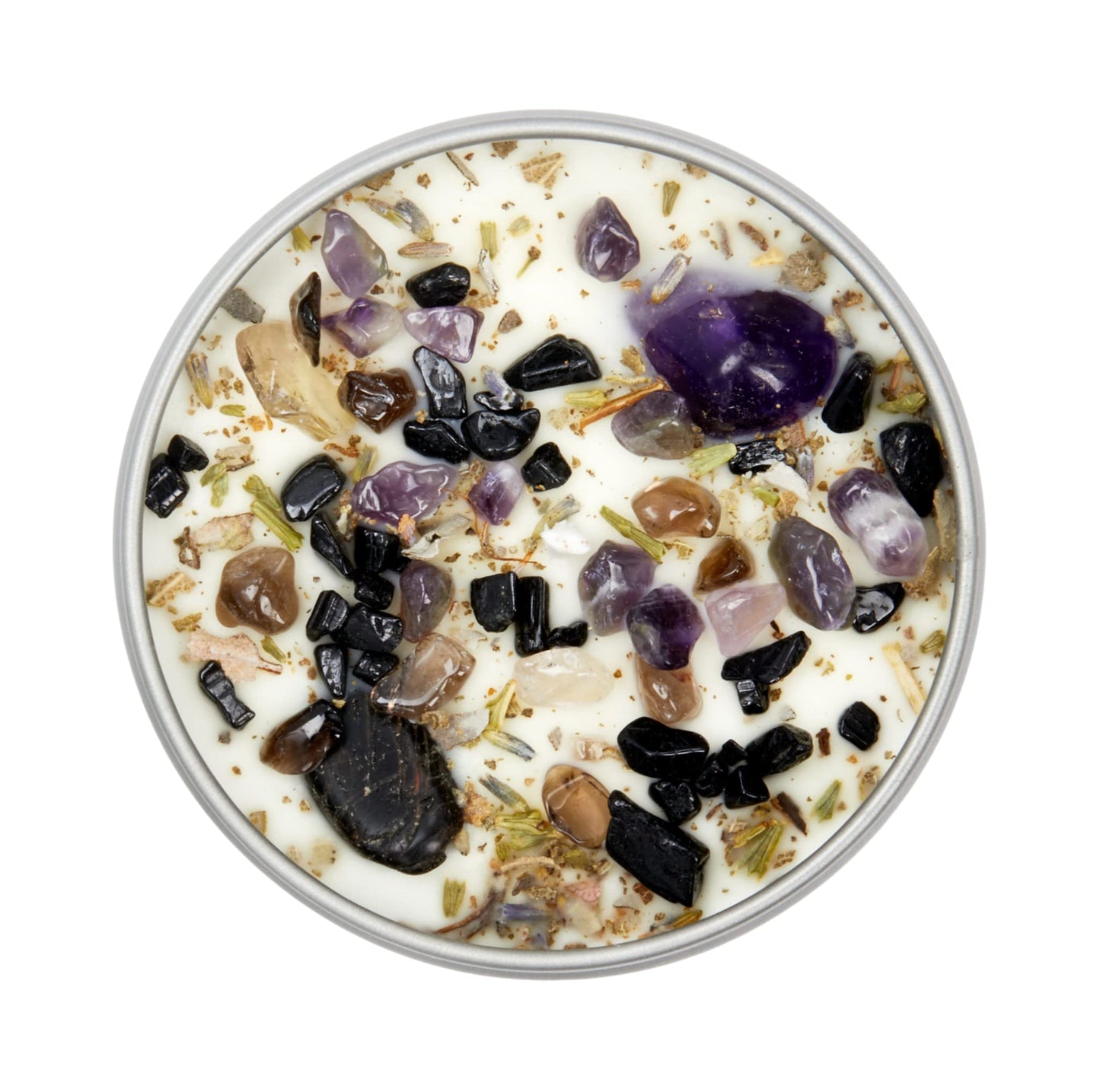 Energy Cleansing Candle by New Moon Beginnings - Crystal & Herb Candles - Protection Candles - All Natural Soy Candle - Lavender Sage Cedar
