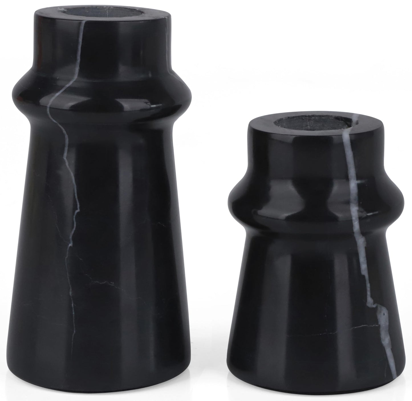Vixdonos Marble Candle Holder Set of 2 Taper Candle Candlestick Mantle Candle Stand for Home Decor,Wedding,Party and Table Centerpieces(Black)