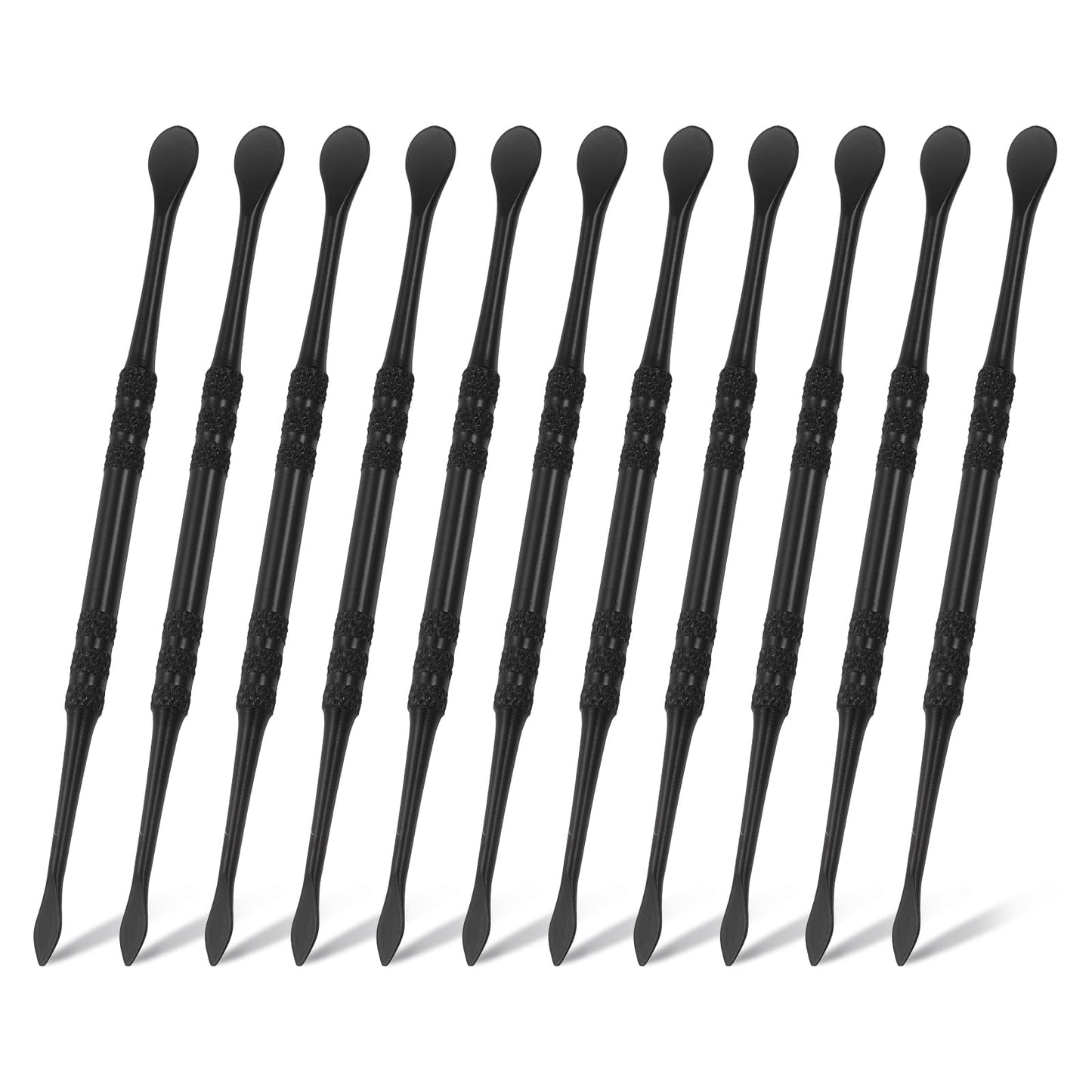 HARFINGTON 11pcs Wax Carving Tool 4.75" Double-Headed Stainless Steel Sculpture Tools Kit Modeling Engraving Sculpting Spoons for Clay Pottery Crafts Shaping, Black Plated