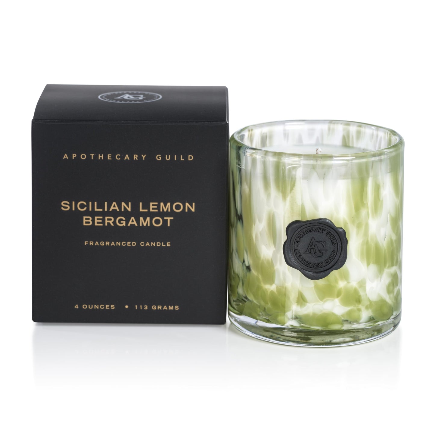 Zodax Apothecary Guild Scented Opal Glass Jar Candle in Gift Box - 4 oz - Sicilian Lemon Bergamot
