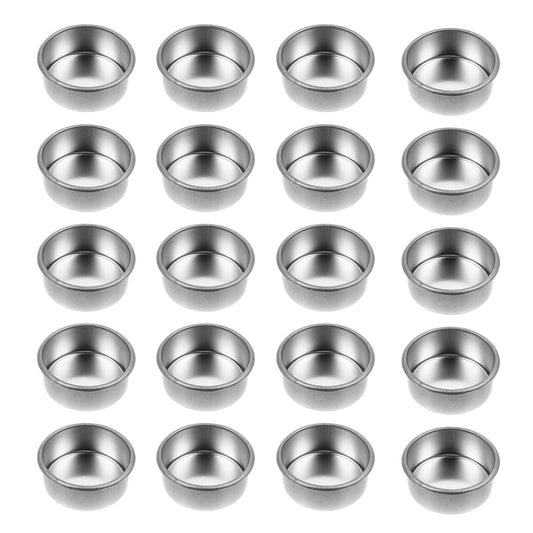 Uonlytech 20Pcs Tea Light Tins Cups Metal Tea Light Case Containers Empty Scented Candle Cup DIY Tealight Candle Holders for Christmas Wedding Table Decoration