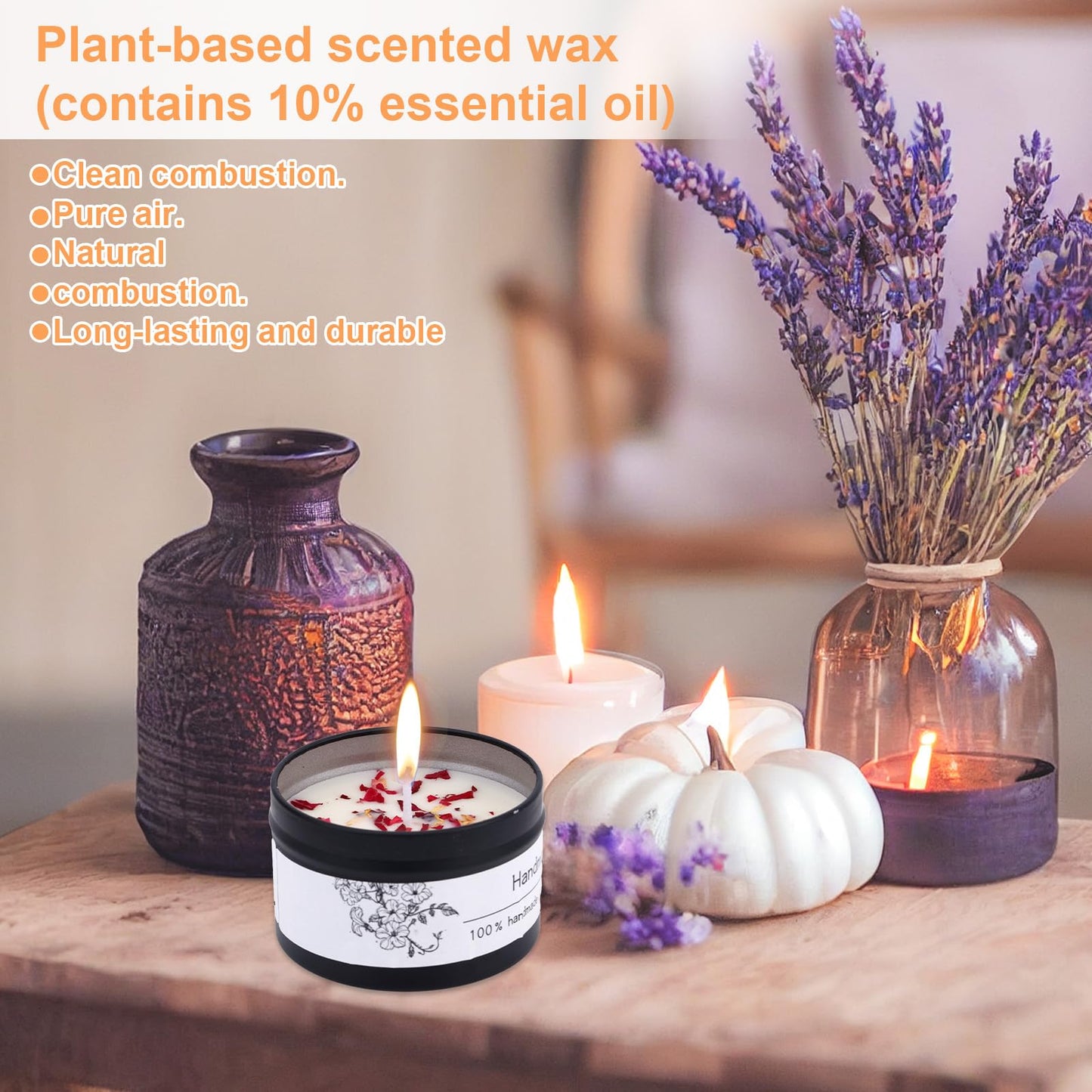 4pcs Scented Candles for Women, Soy Wax Aromatherapy Candle Set with Lavender Sandalwood Rose & Freesia Fragrance Luxury Home Spa Candles for Home Relaxation