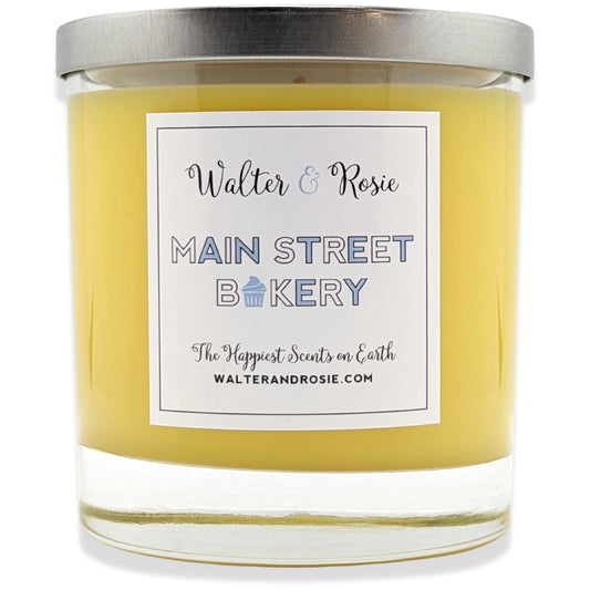 Walter & Rosie - Main Street Bakery Candle 11 oz - Sweet Aroma of Vanilla Cake - Soy Wax Blend - Burns Up to 40 Hrs - Highly Fragrant Candle - Long Lasting - Theme Park Inspired