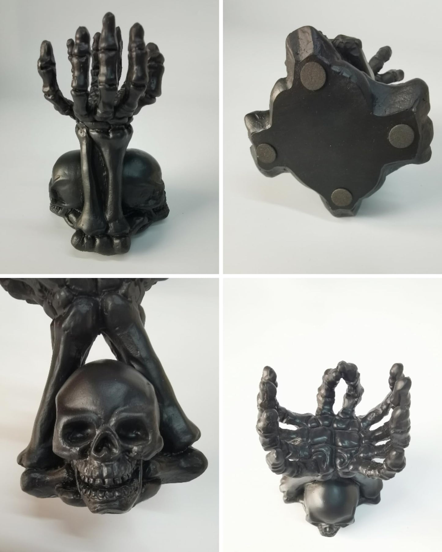 ZASEUCI Gothic Candle Holder & Hand Jewelry Holder – Skeleton Hand Organizer for Rings, Bracelets, Necklaces | Heavy-Duty Polyresin Display, Dark Decor for Halloween Gifts & Gothic Home Office