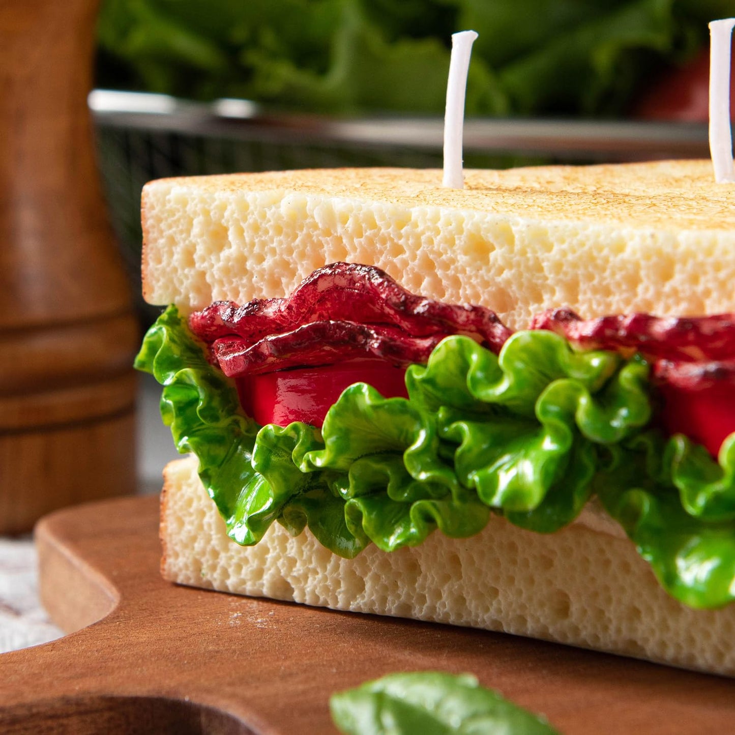 BLT Sandwich Realistic Food Scented Vegetable Wax Candle