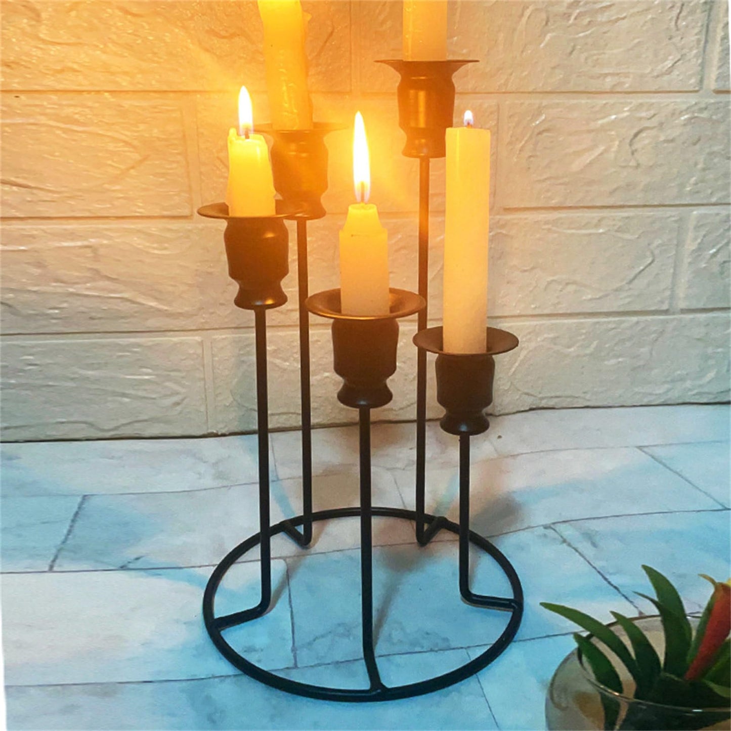 MIXIKE Candlestick Candle Holder 5 Branch Perfect for Holiday Birthday Candle Holder
