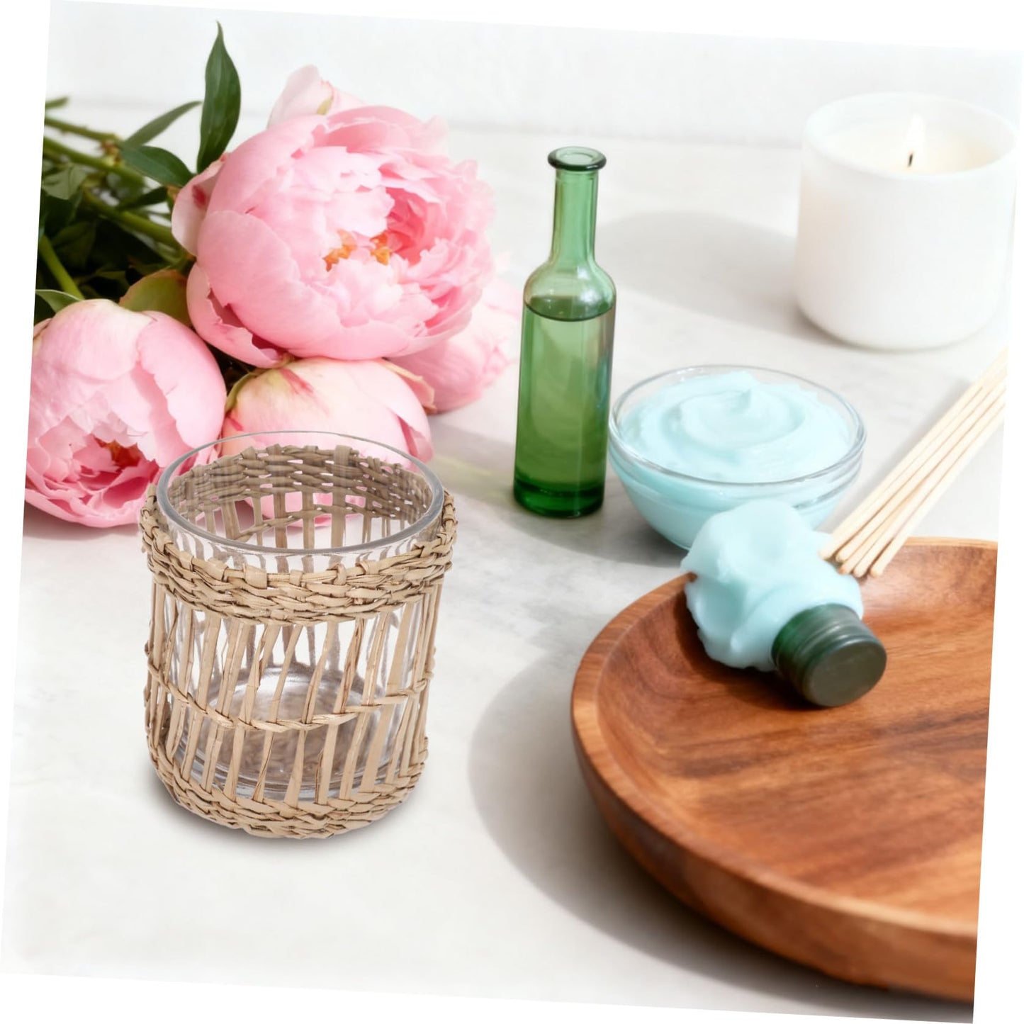 Ipetboom Glass Tea Light Candle Holders Cylinder, 7cm Glass Candlestick Holder Cups for Home Décor and Party Table Centerpiece