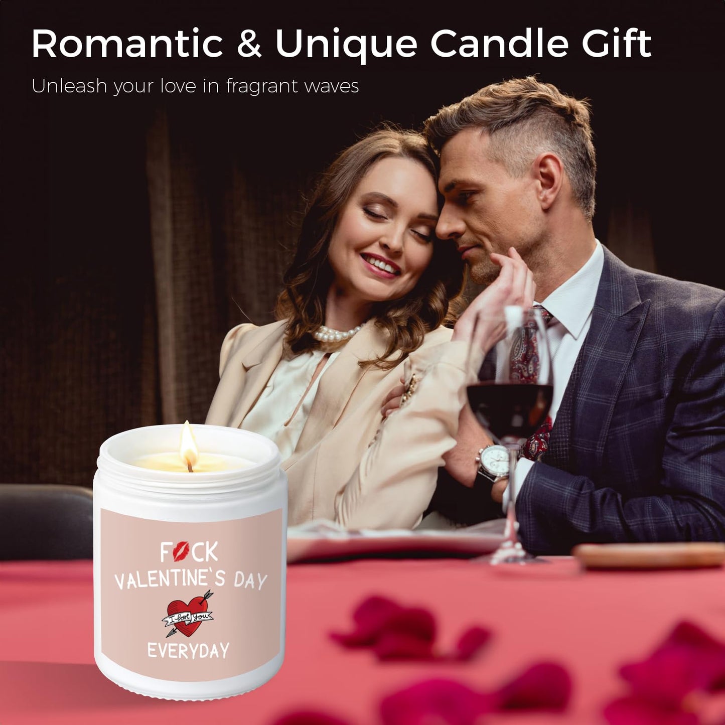 MOASITN Valentines Day Candles for Her Girlfriend Wife, Romantic & Funny Love Gift for Him Boyfriend Husband, Best Valentines Birthday Lavender Scented Candel Couple Presents for Women Men