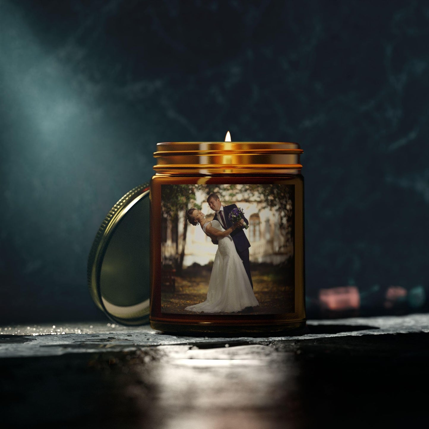 xzdesign Create Your Own Custom Candle Personalized Candles Coconut Apricot Wax Scented 4oz 9oz 9 scents Gold lid & Amber Clear Bottle