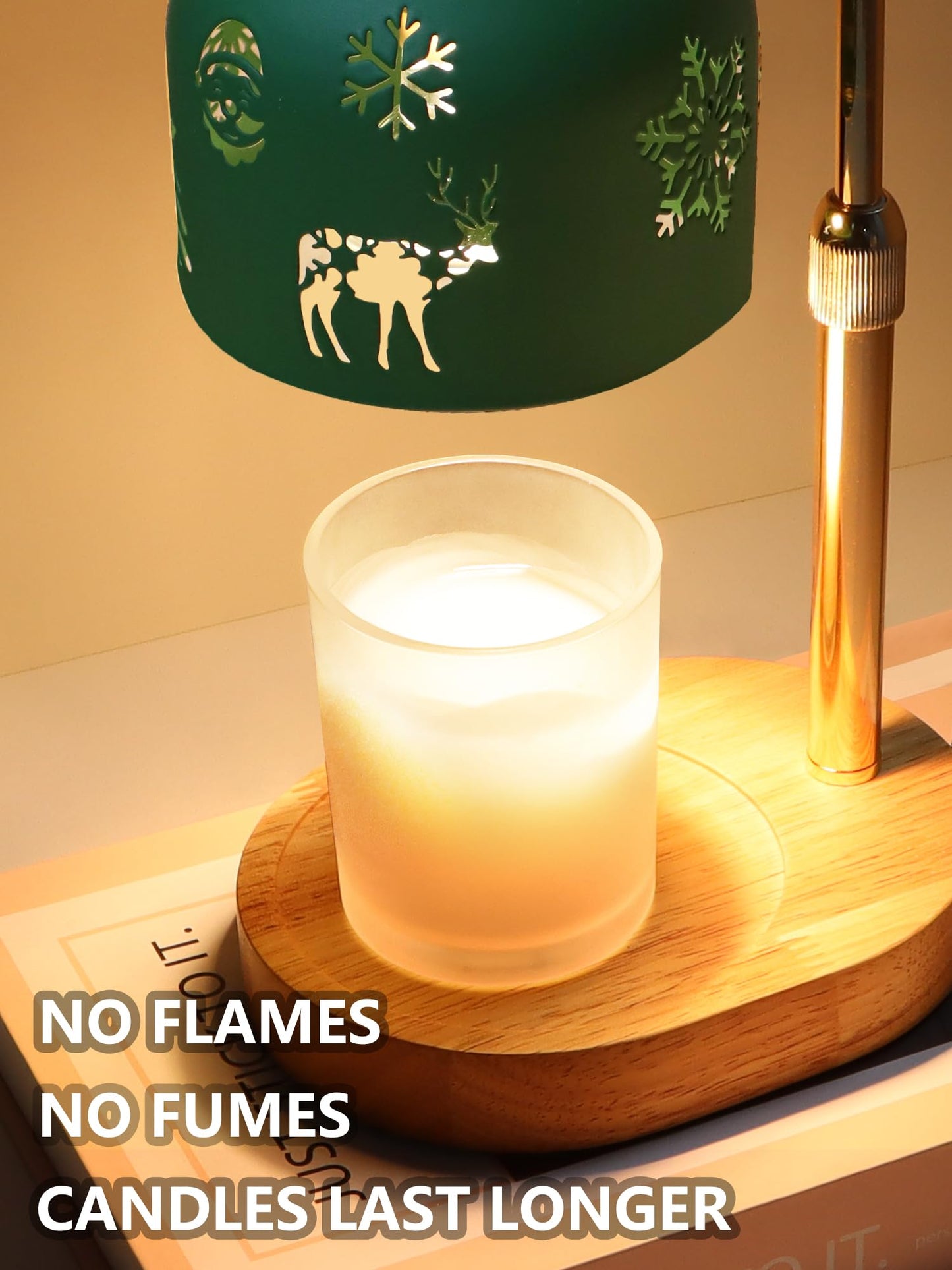 Lukasa, Christmas Candle Warmer Lamp, with Timer and Dimmer, Adjustable Height Candle Lamp, Wax Melt Warmer for Scented Jar Candles, for Women Mom Girls Teens Adults