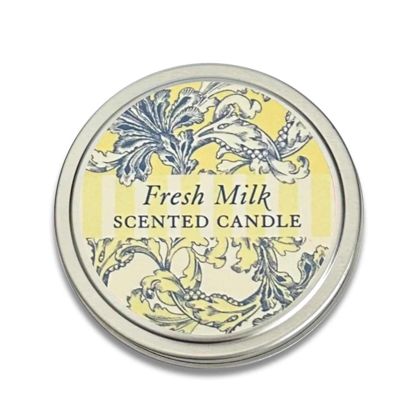 Greenwich Bay Hand-Poured Scented Candle in Decorative Tin – 4 oz/114 g Travel Candle with Lead-Free Wick, Vegetable Wax, Long-Burning Aromatherapy Gift, Single Wick – Made in USA (Fresh Milk)