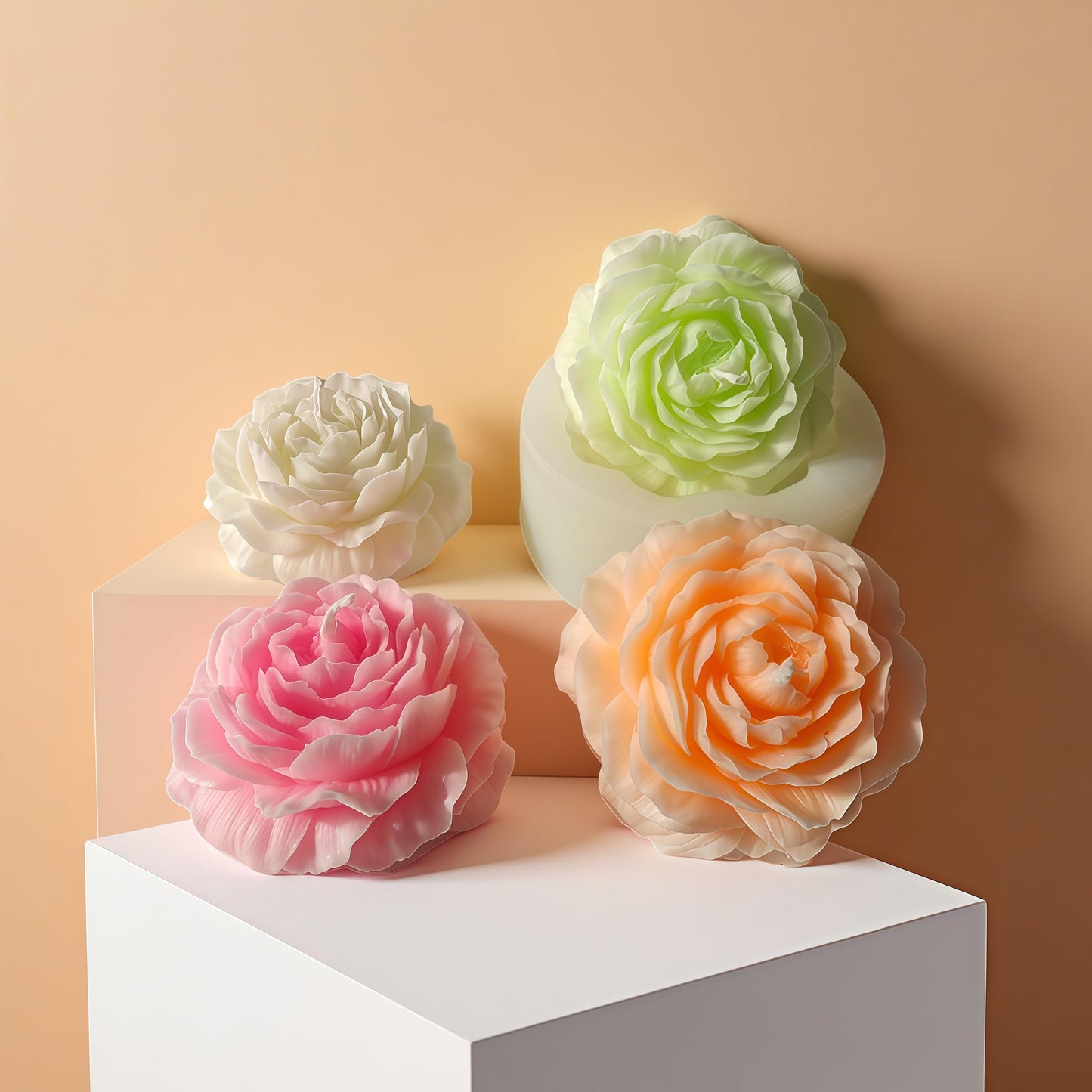 4 Pcs Low Temperature Candles for Wax Play Low Heat Body Safe Drip Candles Set, Flower Shaped Scented for Couples