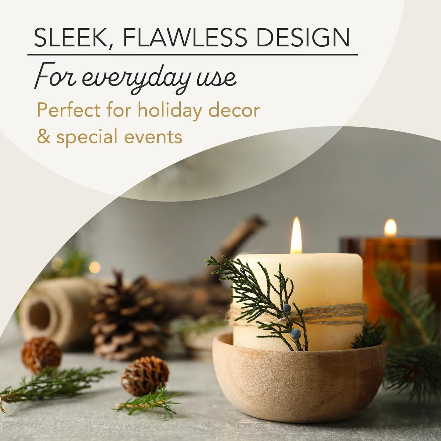 3 Pack Pillar Candles, Unscented Candles for Home, Church, Weddings Dinners and Home Decor, Dripless, Smokeless, and Clean-Burning (Ivory)