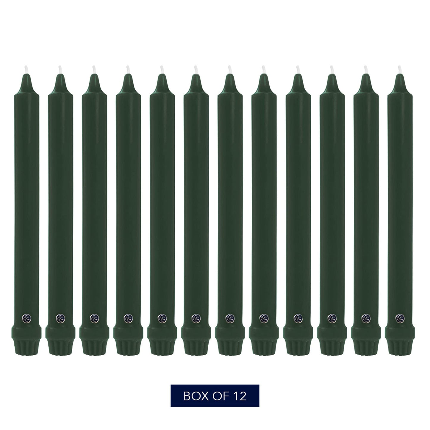 Colonial Candle Unscented Taper Candle, Classic Collection, Evergreen, 12 in, Pack of 12 - Up to 10 Hours Burn