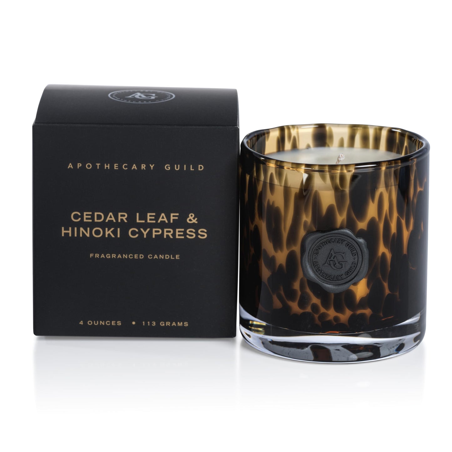 Zodax Apothecary Guild Scented Opal Glass Jar Candle in Gift Box - 4 oz - Cedar Leaf & Hinoki Cypress