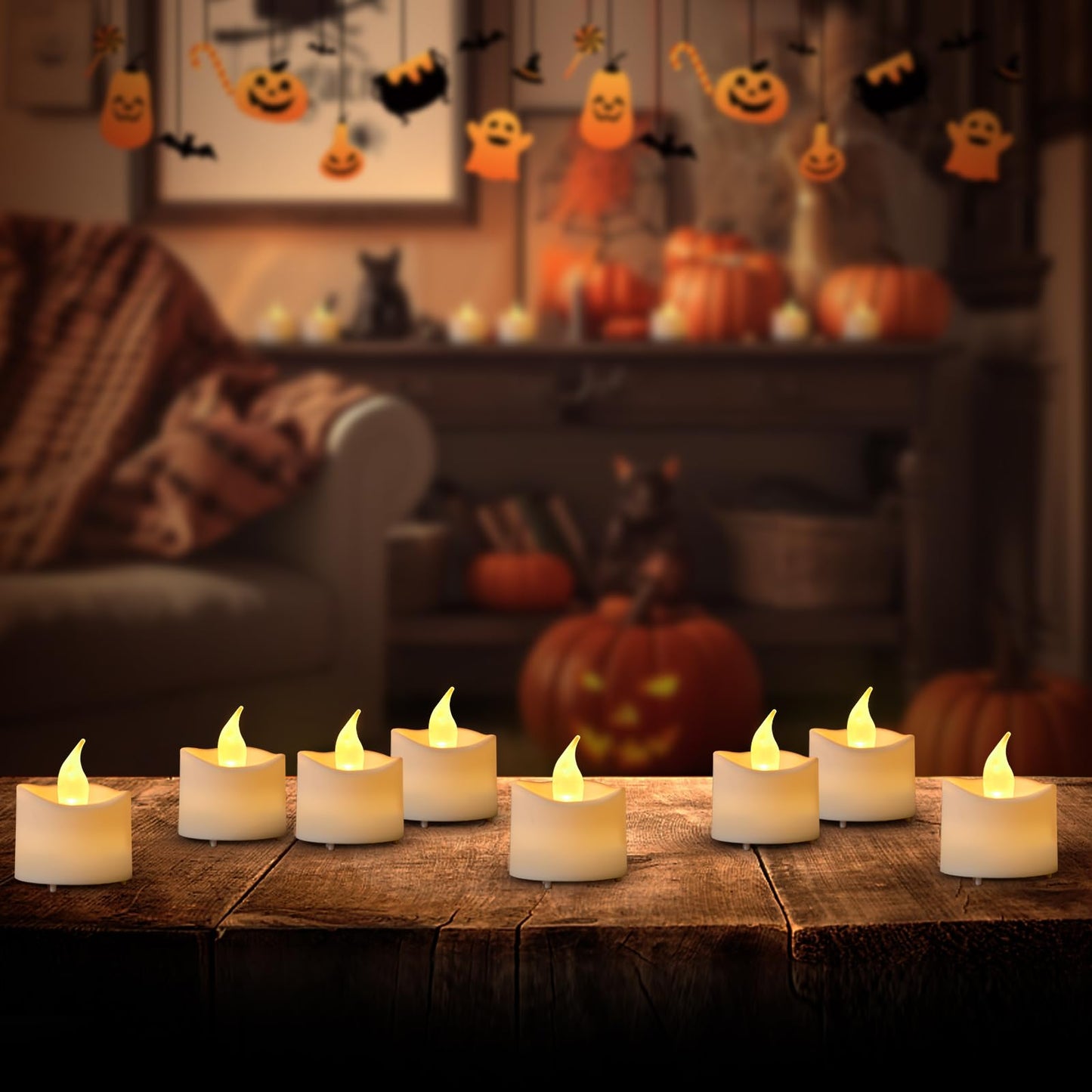 JOSU Rechargeable Flameless Tea Lights Candles with Remote Timer, Battery Operated LED Tealight Candles with 2 x 6-Port USB-C Cable for Votive Wedding Table Centerpiece Home Aniversary Decor, 12-Pack