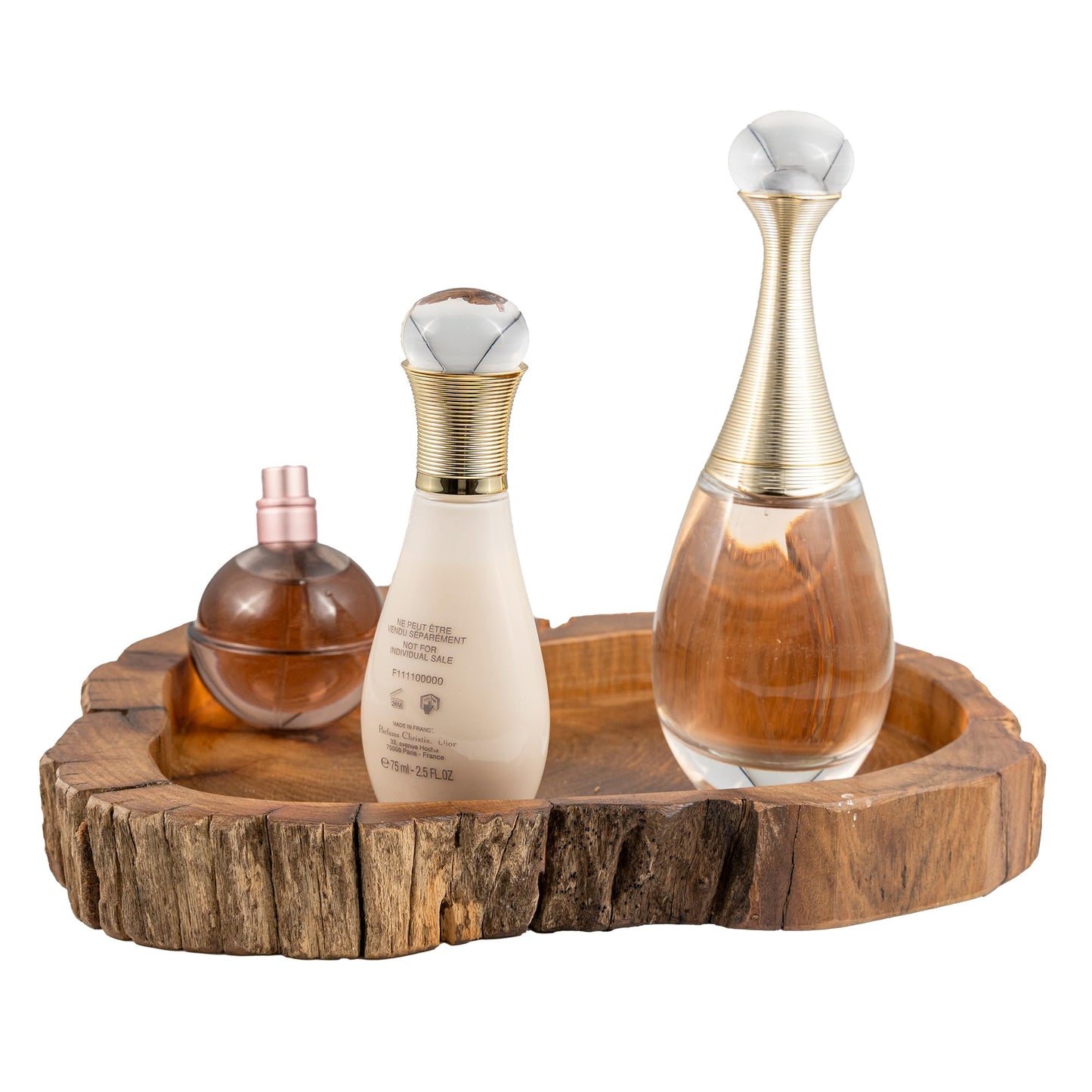 MINDUSO Irregular Shape Wood Trays, Natural Wooden Tray for Décor, Rustic Wooden Tray, Candle Holder Trays, Wood Tray for Home Décor, Size D(10.5") xH(1.2")