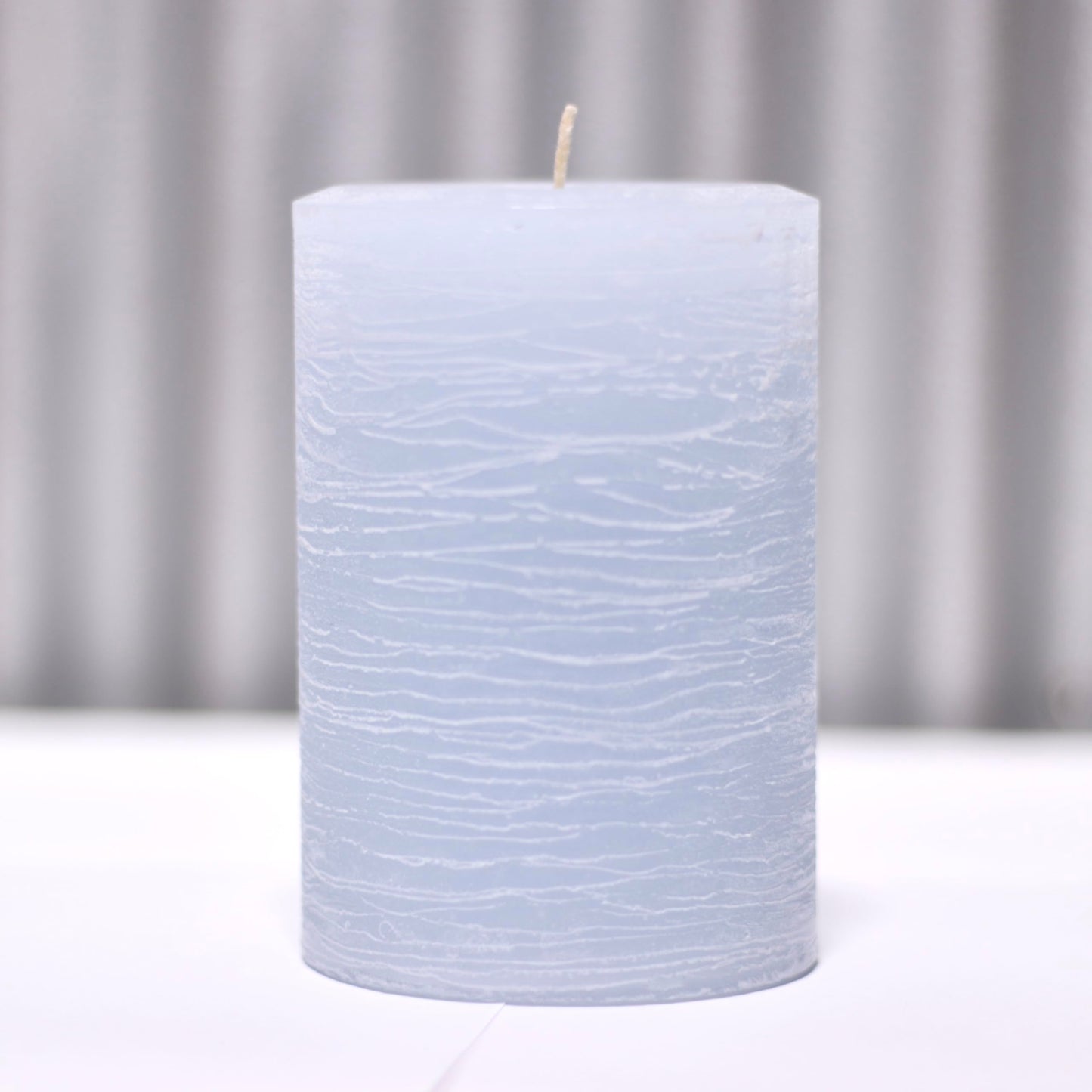 Modern Candle Design Large Unscented Rustic Nordic Pillar Candle Handmade in The USA (Ice Blue)