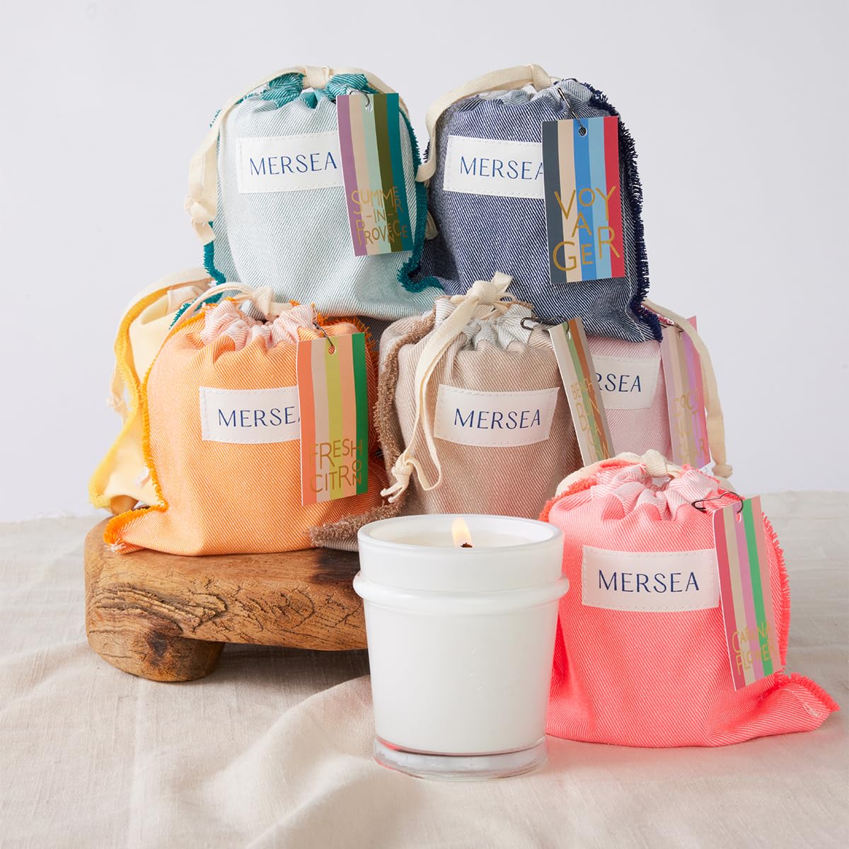 MERSEA Luxury Scented Candle with Sandbag - 6.5 Oz (40+ Hour Burn) (Sea Change)
