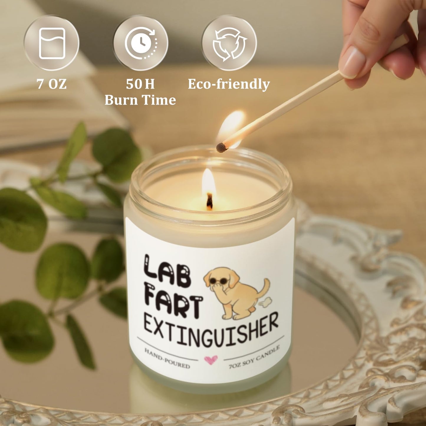 Funny Dog Lovers Lab Candle Labrador Retriever Gifts for Women Dog Mom Mothers Day Christmas Birthday Gifts for Girlfriend Sister Bestie Best Friend Her Wife Presents Lavender Scented Soy Candle