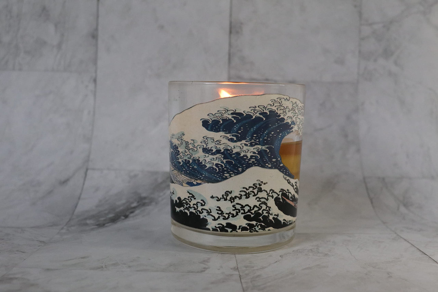 Color Changing! Fun Designs ThermoH Logo Candle (The Great Wave) - Reusable as a Color Changing Cup After! (Double The Value!)