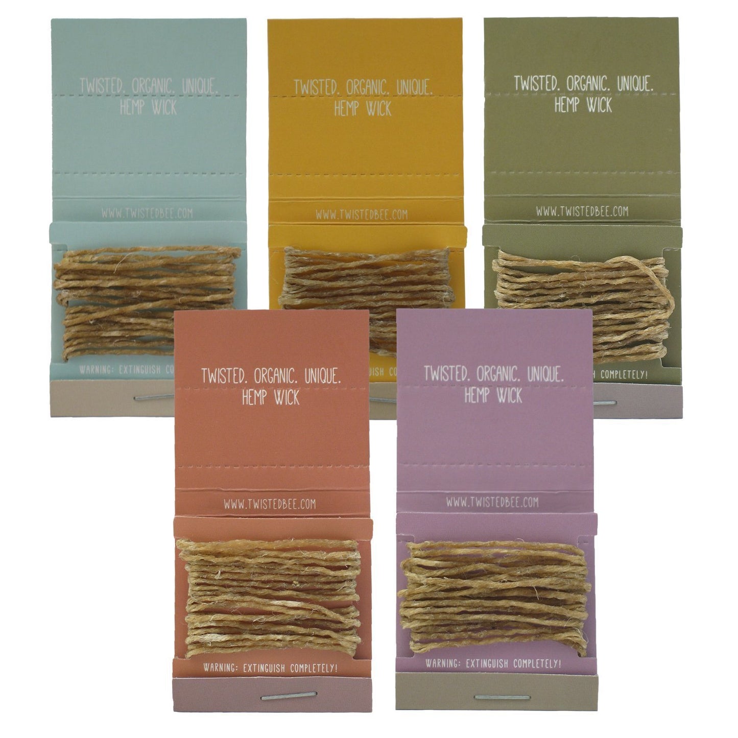100% Organic Hemp Wick with Natural Beeswax Coating | Twisted Bee (5 x 5ft Standard Wick)